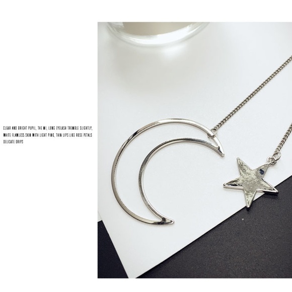 2 ways Moon and Star Chokers Necklace - Picture 4 of 5